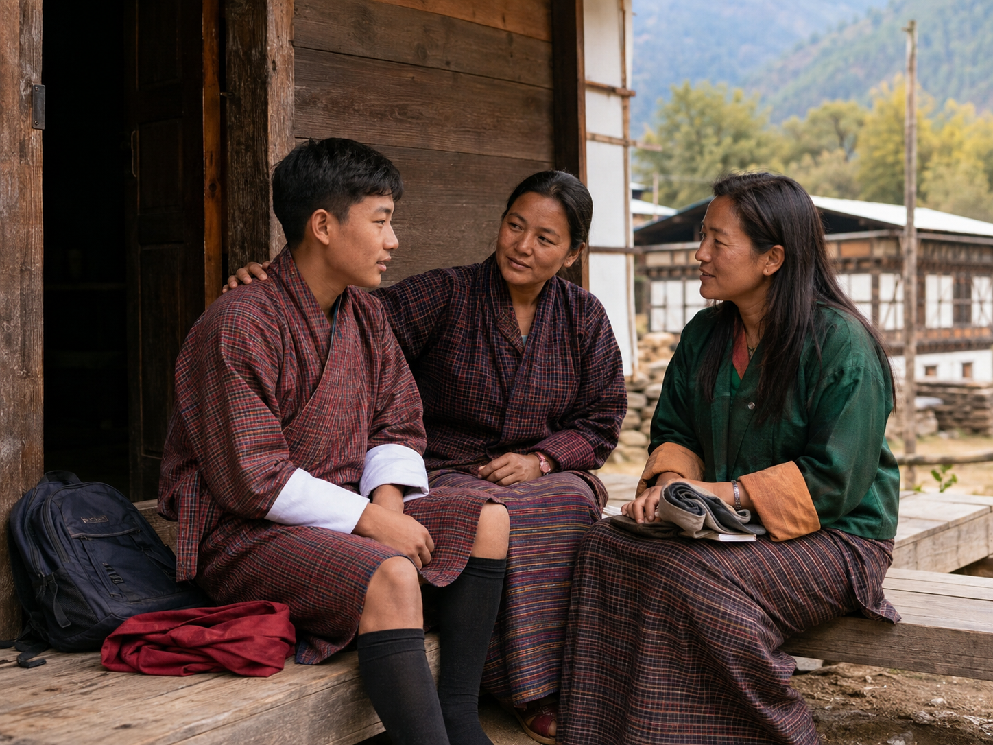 Young person reconnecting with family under guidance of counselor - placeholder
